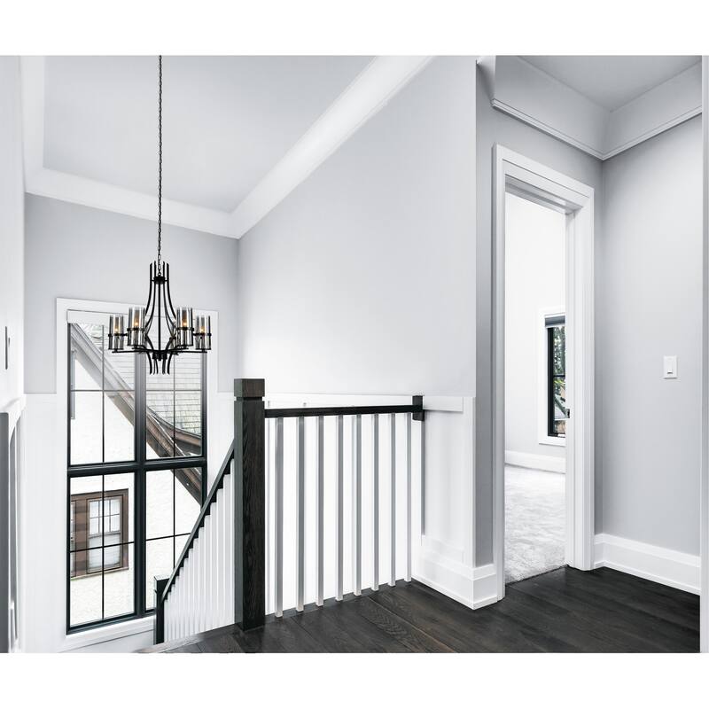 Vanna 6 Light Up Chandelier With Black Finish