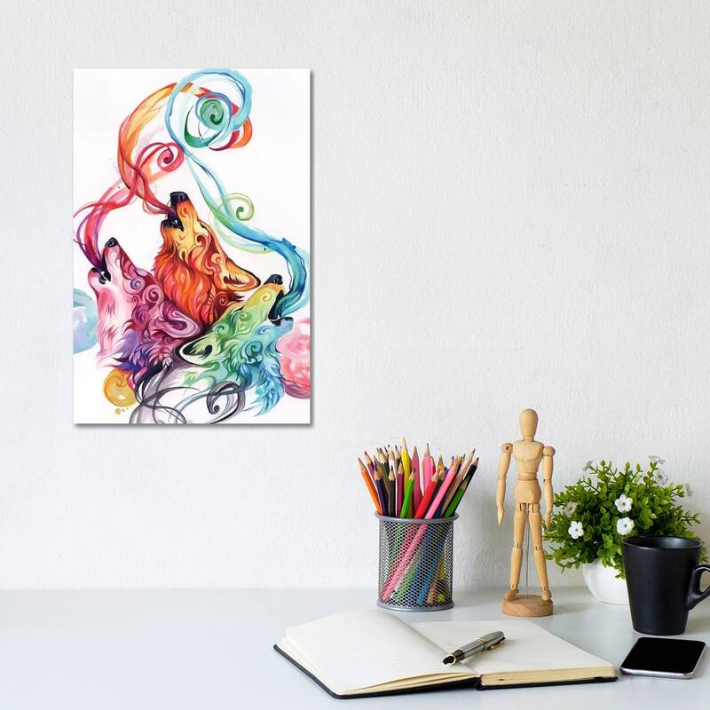 iCanvas "Howling Wolf Triad II" by Katy Lipscomb Canvas Print - 12x8x0.75