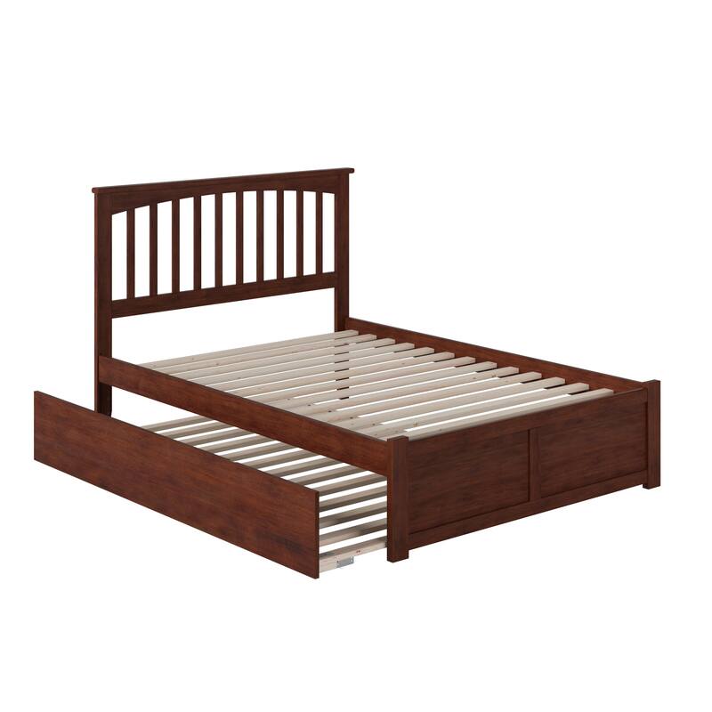 Mission Platform Bed with Footboard and Twin XL Trundle