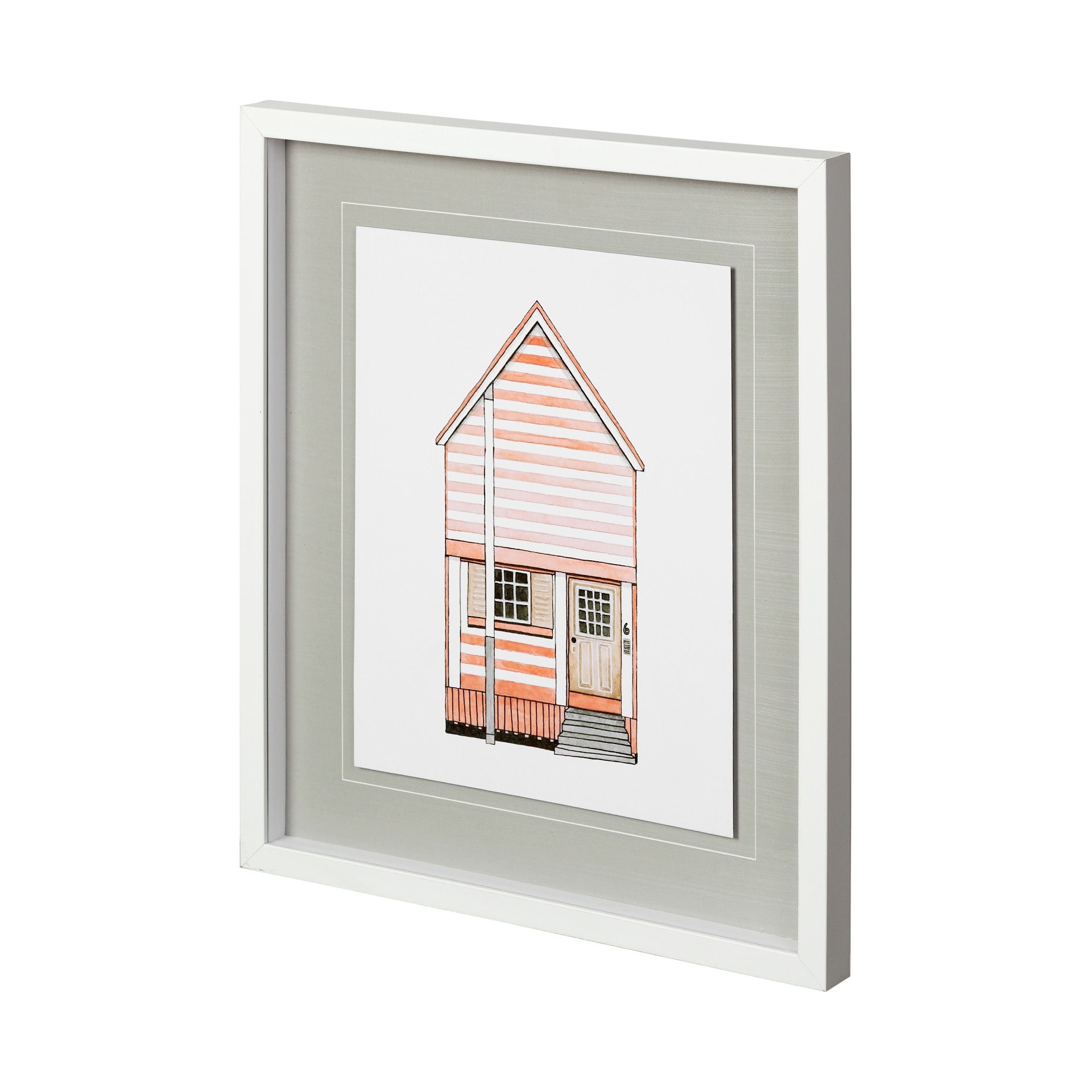 Mercana Petit Mansion I by Jones a Hand Embellished Textured Framed Art Print Matted under Glass