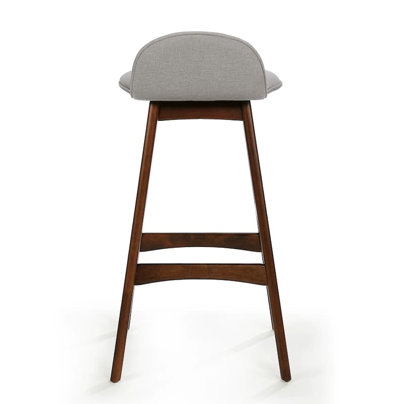 Roomfitters Mid-Century Modern Upholstered Low Back Barstools, 28.5-Inch Counter Height, Set of 2
