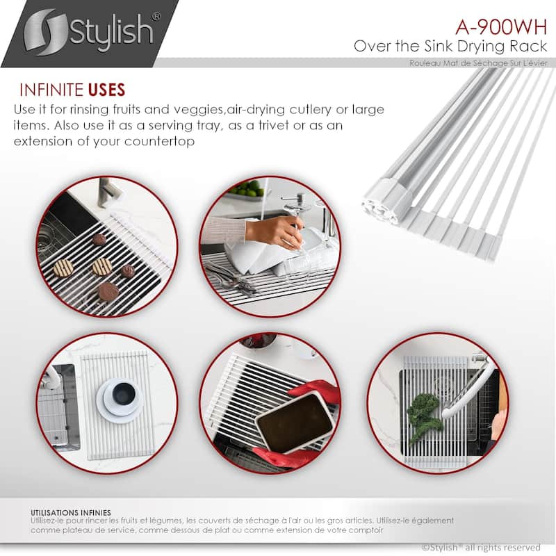 STYLISH Multipurpose Over Sink Roll-Up Dish Drying Rack