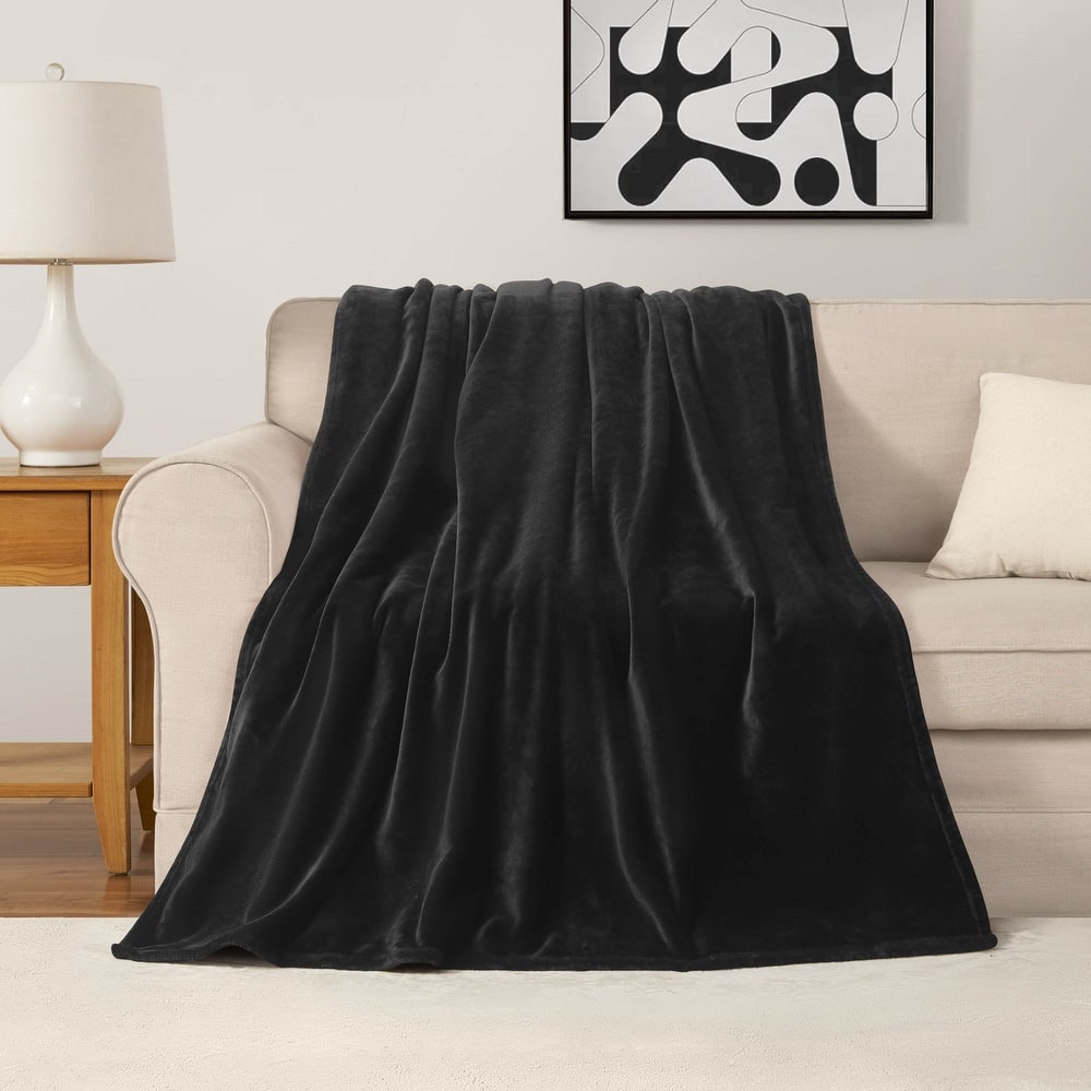 The Sheet Lab Solid Plush Throw Blankets