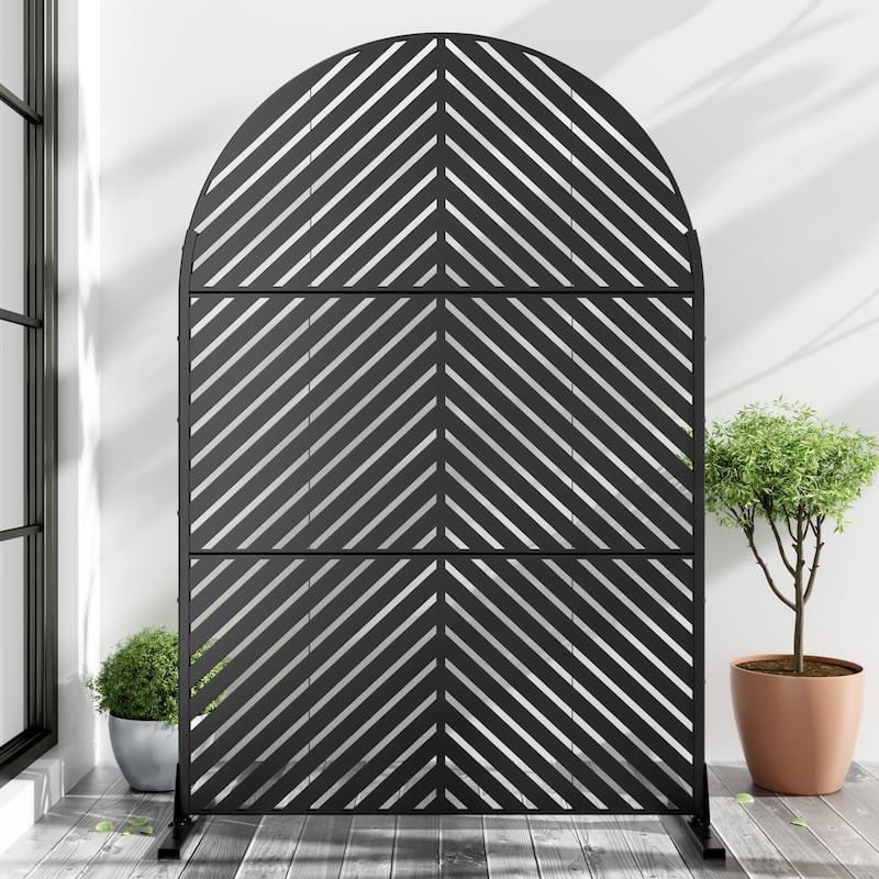 Dovelina 6ft.Outdoor Freestanding Metal Privacy Screen Decorative Garden Fence - 72"x47"