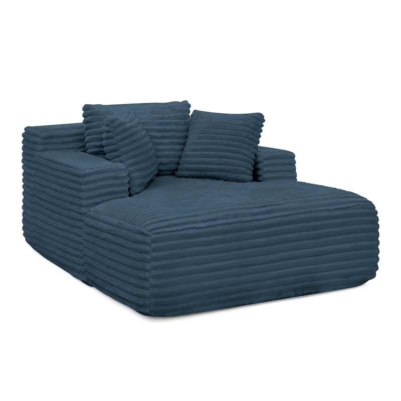 Chaise Lounge Foam Sofa Bed, Fluffy Upholstered Cloud Couch Daybed with Deep Seat, Convertible Sleeper Sofa