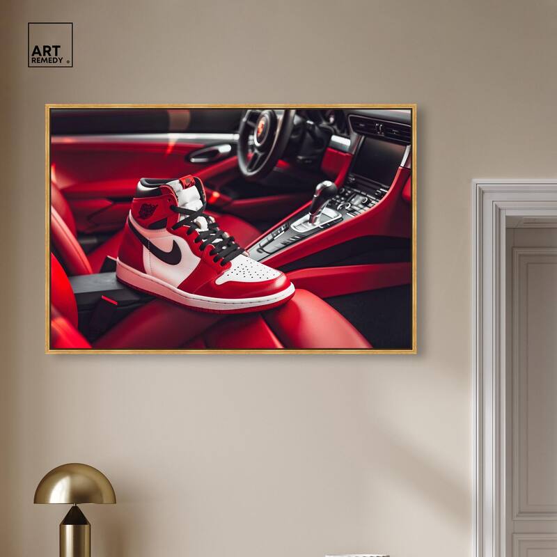 Sneaker Car Red Canvas by Art Remedy