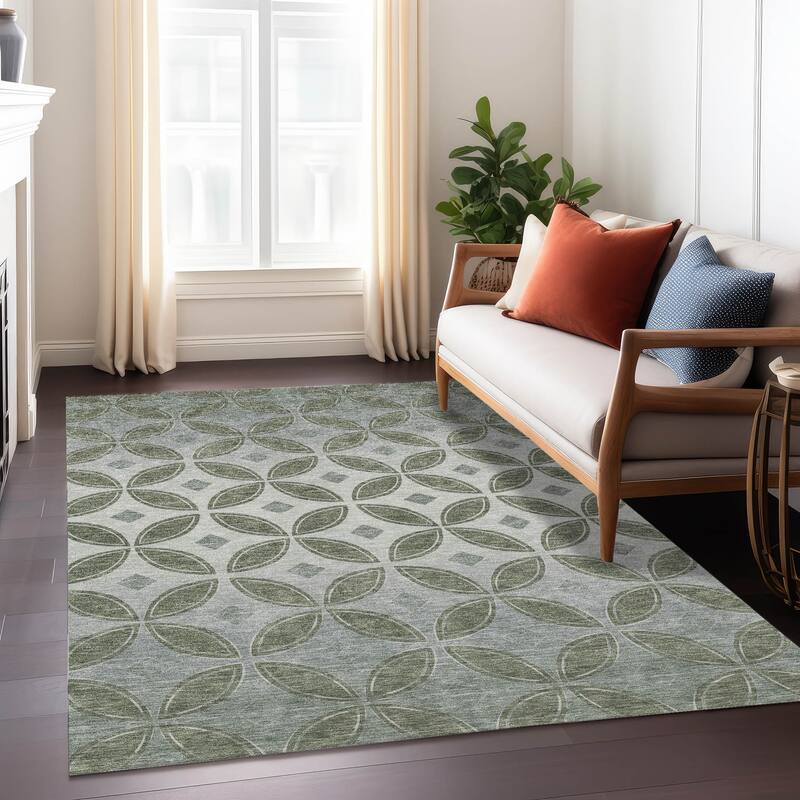Machine Washable Indoor/ Outdoor Modern Gia Chantille Rug