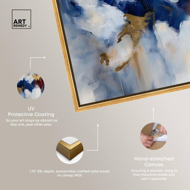 Eclipse of Gold and Blue Canvas by Art Remedy
