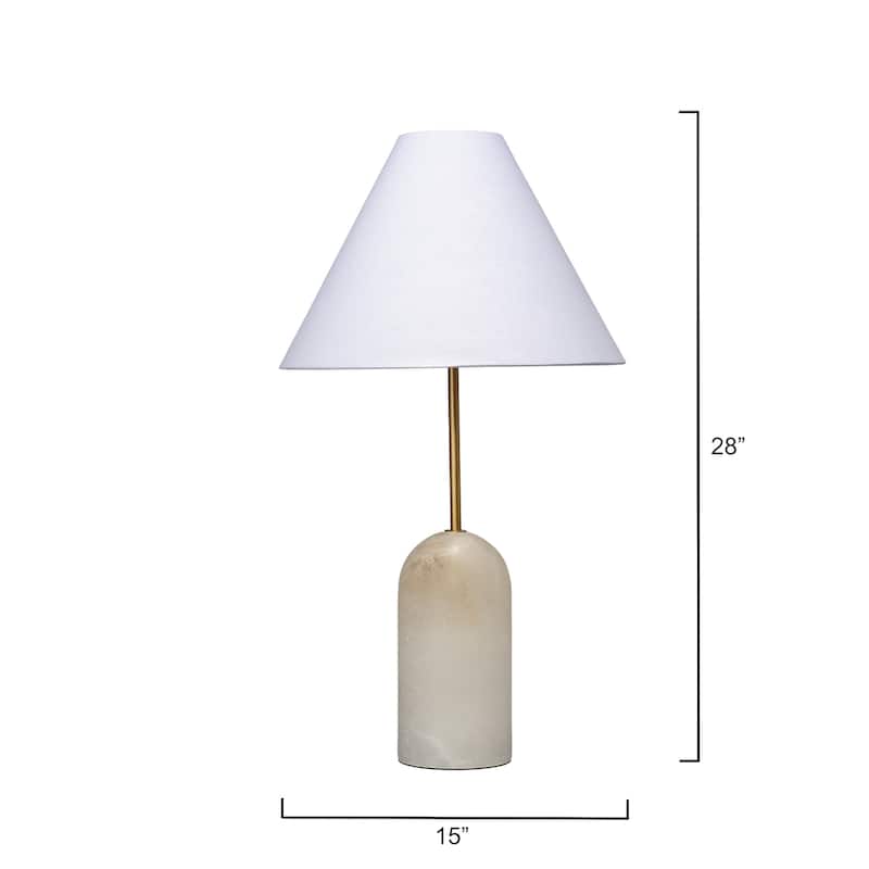 Jamie Young Holt Alabaster Table Lamp with Linen Shade