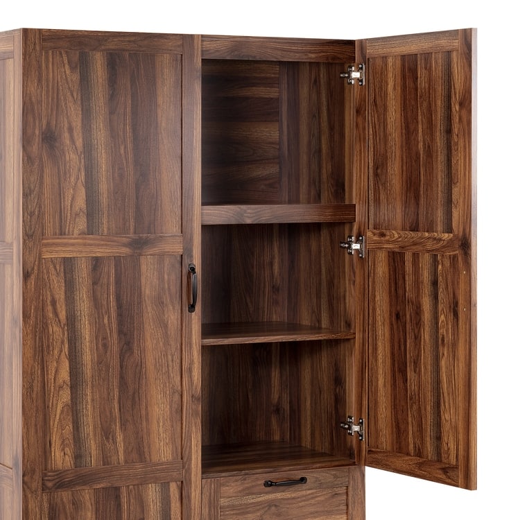 40" Extra-Wide Storage Cabinet, 71" Tall Pantry with Shelves & Drawers