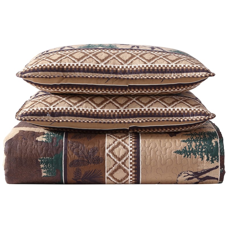 Bear Mountain Microfiber Quilt Set - King