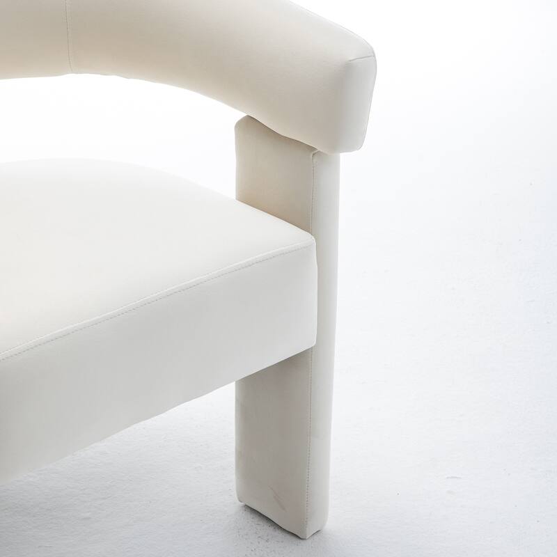 SEYNAR Modern Velvet Accent Chair Set of 2, Upholstered Barrel Armchair with Curved Back and Thickened Padded Seat