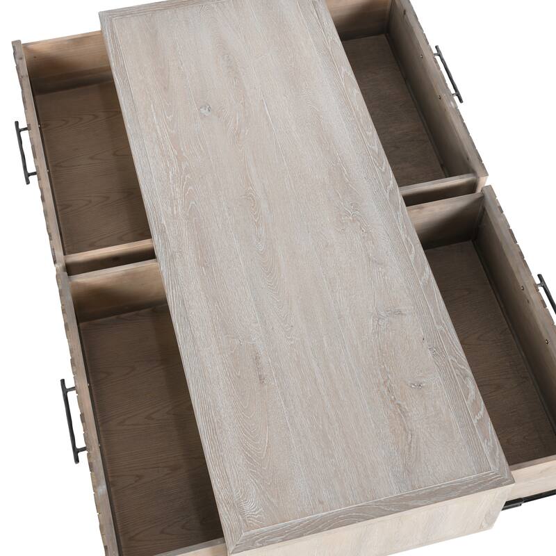 Classic Home Anton 4-Drawer Reclaimed Wood Coffee Table