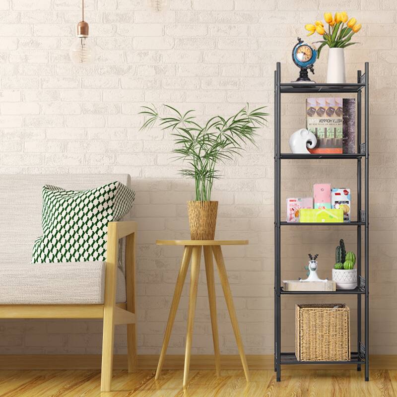 5-Tier Bathroom Storage Shelf, Heavy Duty Wire Shelving Unit Free Standing Towel Rack