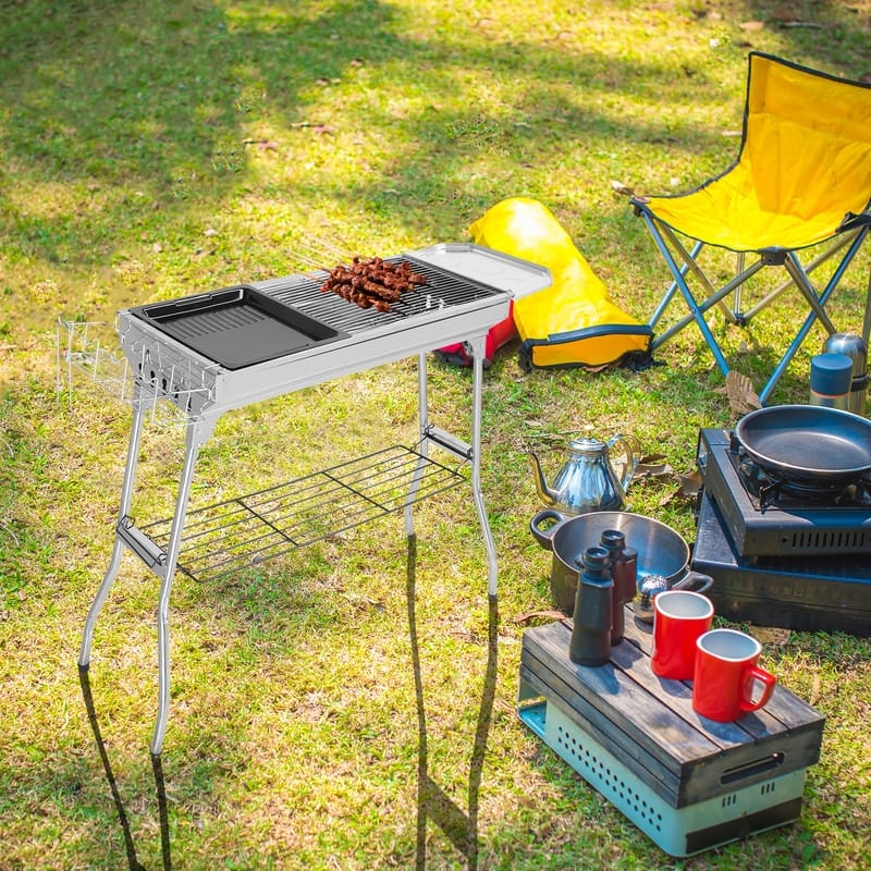 39.3''W× 27.9''H Portable Stainless Steel Grill