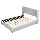preview thumbnail 21 of 26, Queen Platform Bed with PU Leather Upholstery and Soft Headboard