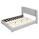 preview thumbnail 46 of 49, Upholstered Full Size Platform Bed with PU Leather and Wooden Slats