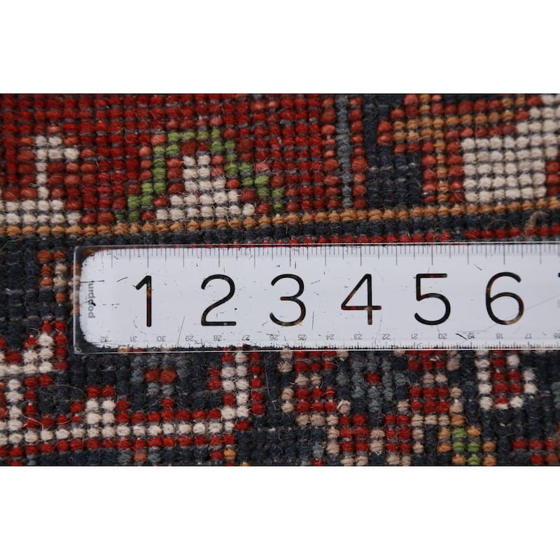 Hand Knotted Oriental 100% Wool Carpet Traditional Geometric Beige & Ivories Heriz (serapi) Runner Rug - 8' 0'' X 2' 5''