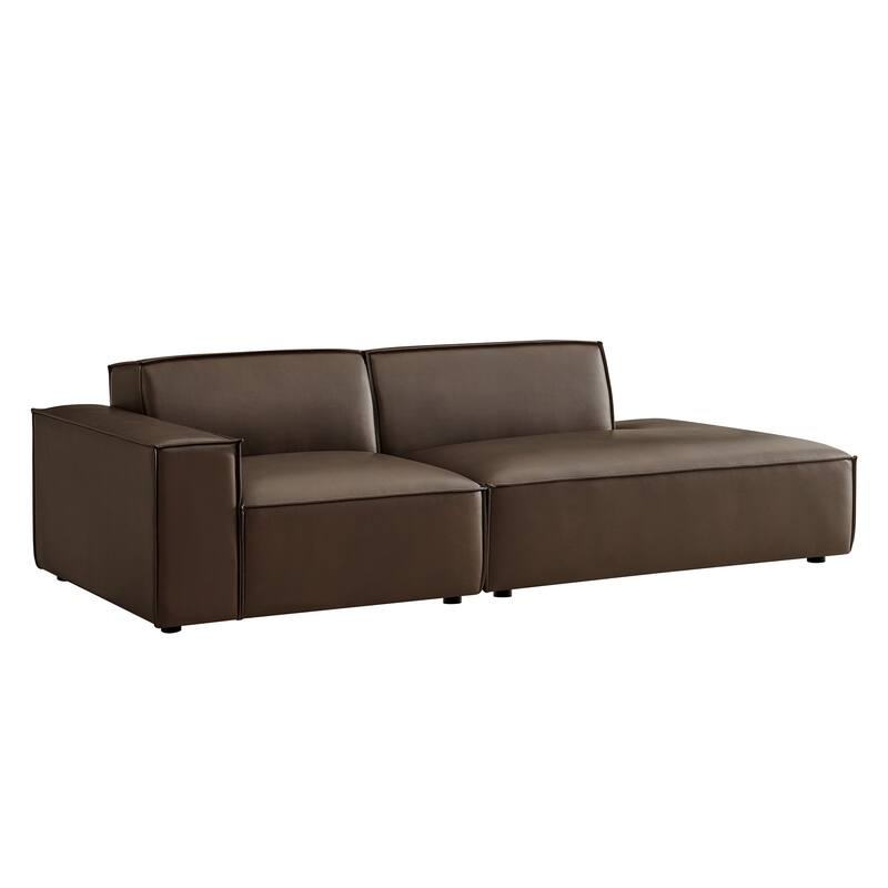 Restore 2-Piece Vegan Leather Modular Loveseat