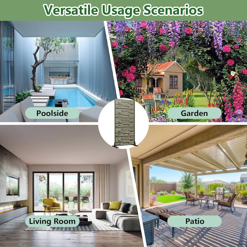 Shine Metal Privacy Screen Panel Free Standing