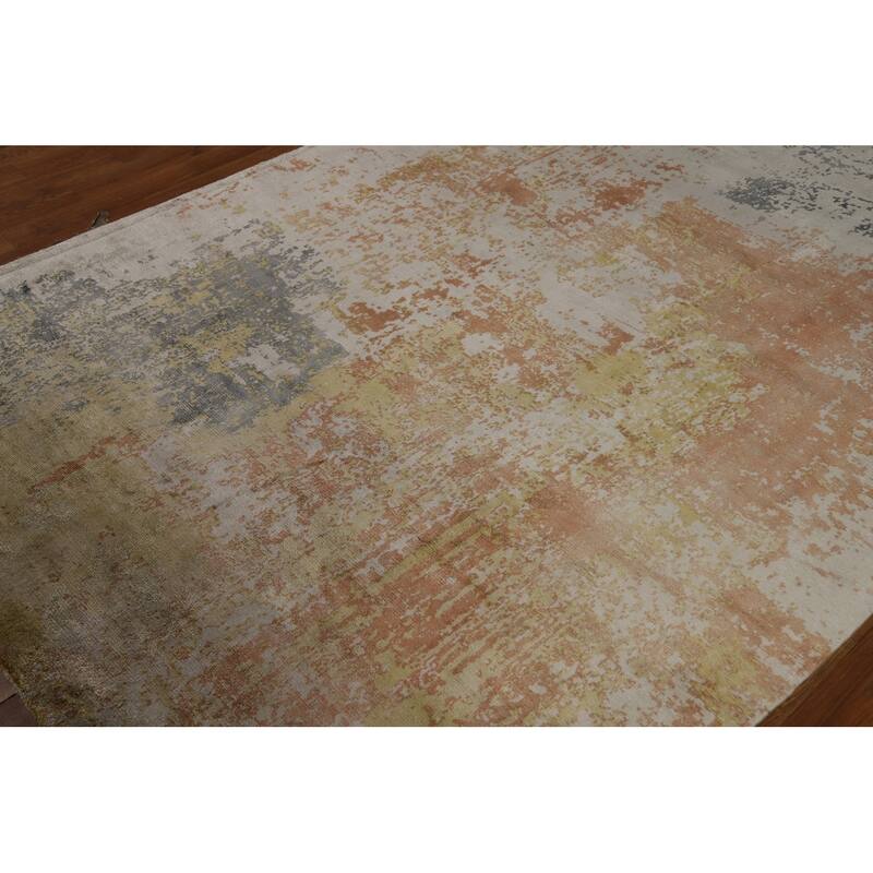 All-Over Abstract Contemporary Area Rug Hand-Knotted Wool Carpet - 5'6" x 8'0"