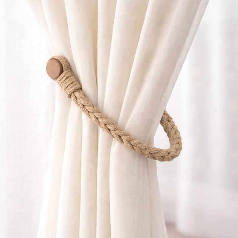 Braided Curtain Tiebacks with Magnetic Closure 19 x 0.5 in