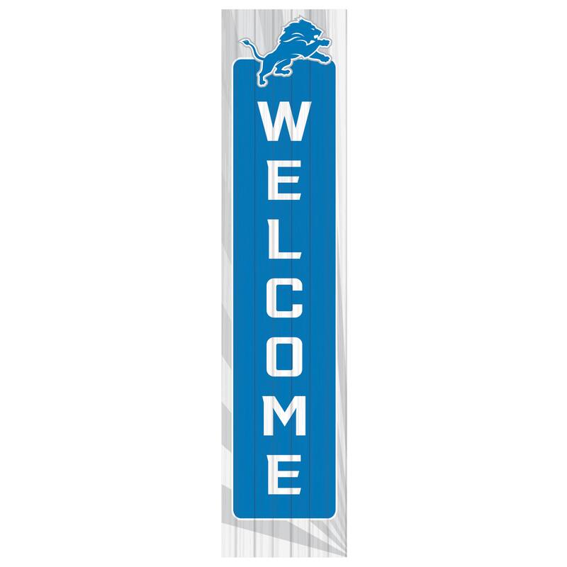 47" Porch Leaner Welcome Wall Sign, Detroit Lions Size - Blue