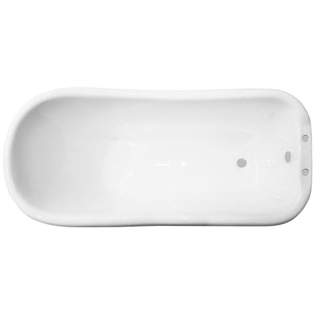 Kingston Brass Aqua Eden 67" Cast Iron Clawfoot Tub with 7" Faucet