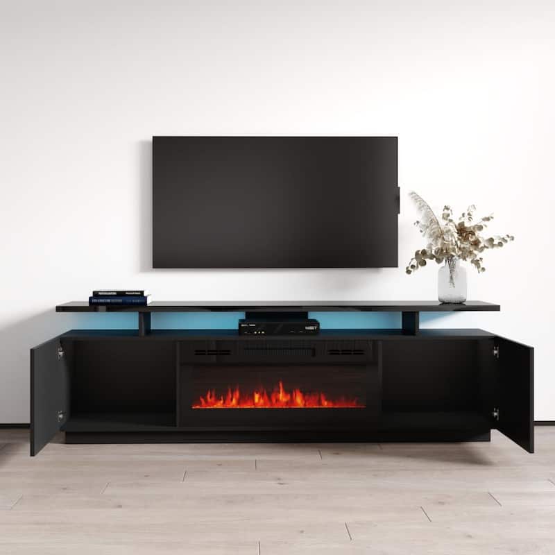 Meble Furniture Eva Modern TV Stand with Electric Fireplace