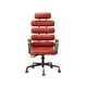 preview thumbnail 5 of 4, Vintage Antique Red Top Grain Leather High Back Office Chair with Height Adjustment and Swivel Function, Wheels 360° Swivel