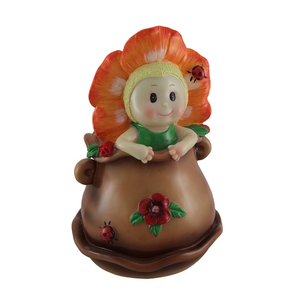 Little Bloomer Orange Flower Baby Coin Bank - 10.5 X 6.5 X 6.5 inches