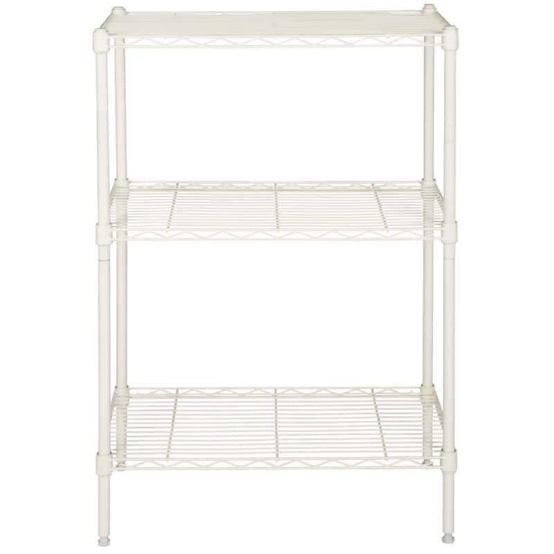 SAFAVIEH Storage Danita Mini 3 Tier Heavy Duty Commercial Chrome Wire Silver Shelf - 23.2" x 13.3" x 35" - 23Wx13Dx35H