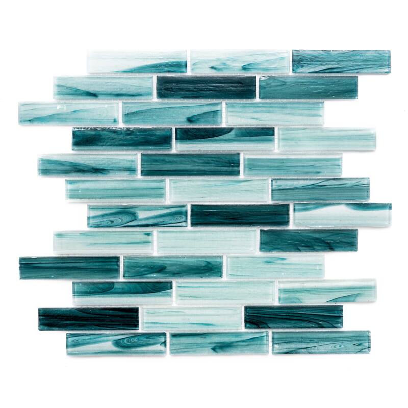 The Tile Life Island Antigua 12x12 Polished Glass Brick Mosaic Backsplash & Wall Tile