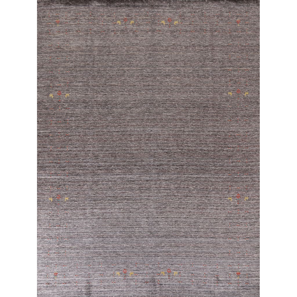 Striped Gabbeh Area Rug Handmade Tribal Wool Carpet - 7'9"x 9'9"