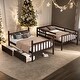 preview thumbnail 3 of 5, Twin over Twin Bunk Bed, Convertible into 2 Twin Beds with 2 Drawers, Ladder and Safety Guardrails