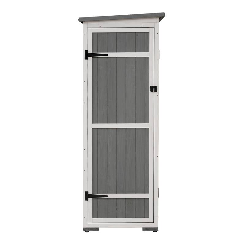 Roomfitters 5.5ft Outdoor Wood Storage Shed with Waterproof Roof and Multiple Shelves