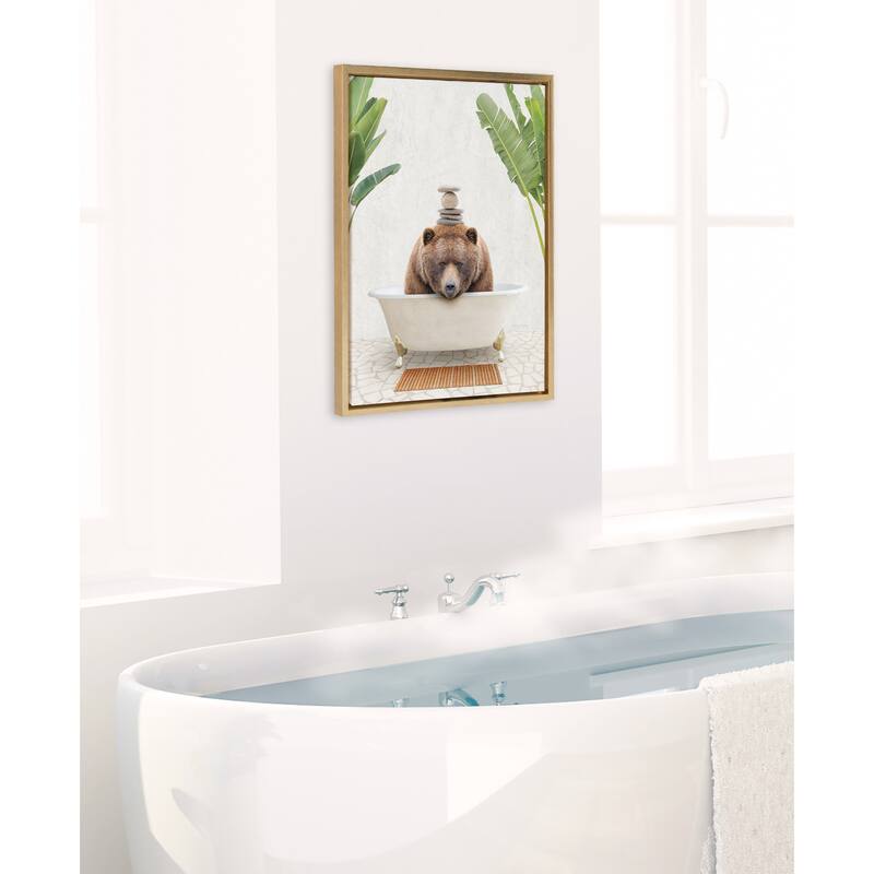 Kate and Laurel Sylvie Big Bear Bali Bath Canvas by Amy Peterson