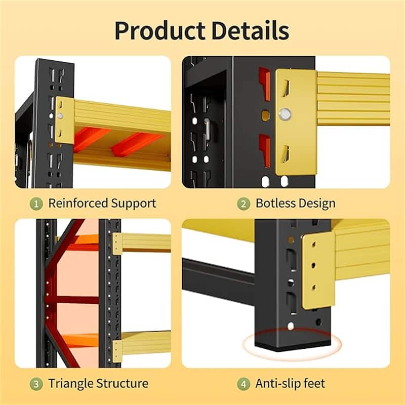 63" 4-Tier Heavy Duty Metal Shelves