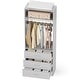 preview thumbnail 56 of 76, Kyrvo Freestanding Closet System with 3 Wooden Drawers ＆ Hanging Rod ＆ Storage Shelf, Modular Walk-in Closet Organizer Wardrobe