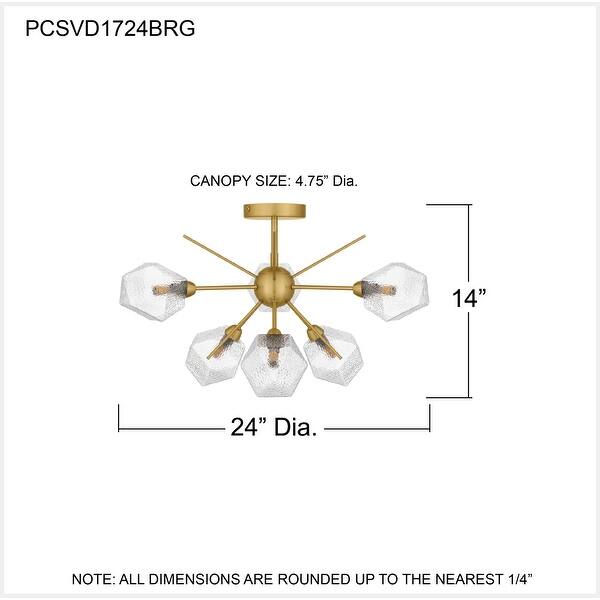 Salvador 6-Light Brushed Gold Semi-Flush Mount