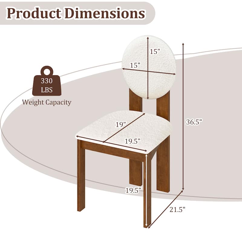 Gymax 4PCS Dining Chairs Upholstered Sherpa Fabric Kitchen Chairs w/