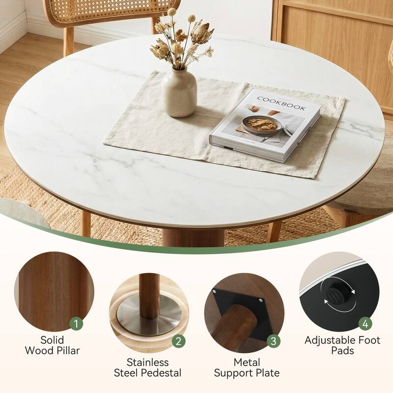 31.5" Round Conference Table for 2-4 People, Small Office Meeting Table - 31.5" Dia. x 29.53" H