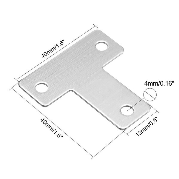 Uxcell Stainless Steel 304 L-Brackets - 50mmx50mm Flat Plate Corner Braces, Pack Of 5