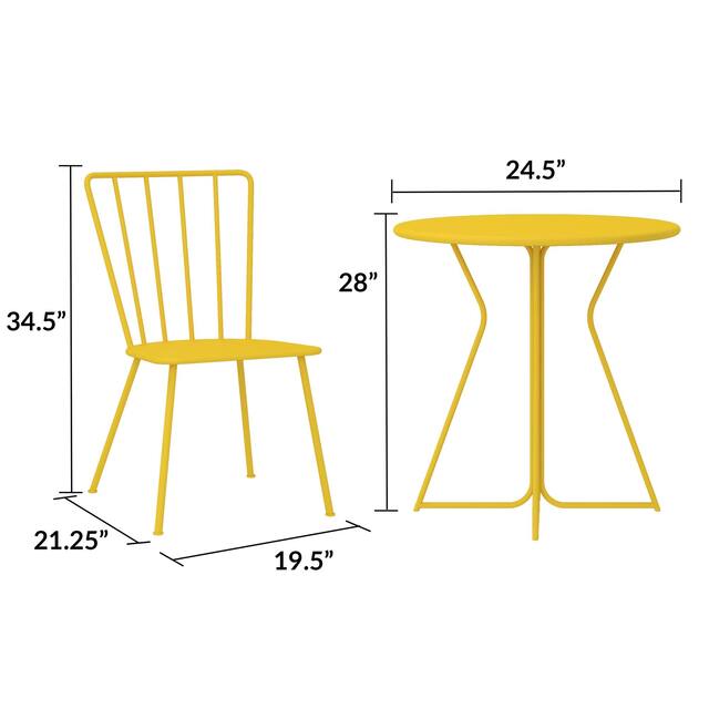 The Novogratz Poolside Collection Heidi 3 Piece Outdoor Bistro Set 3 Piece