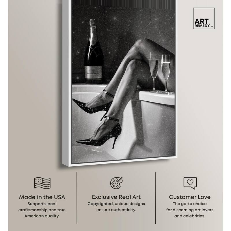 Champagne Bath Glamour Canvas by Art Remedy