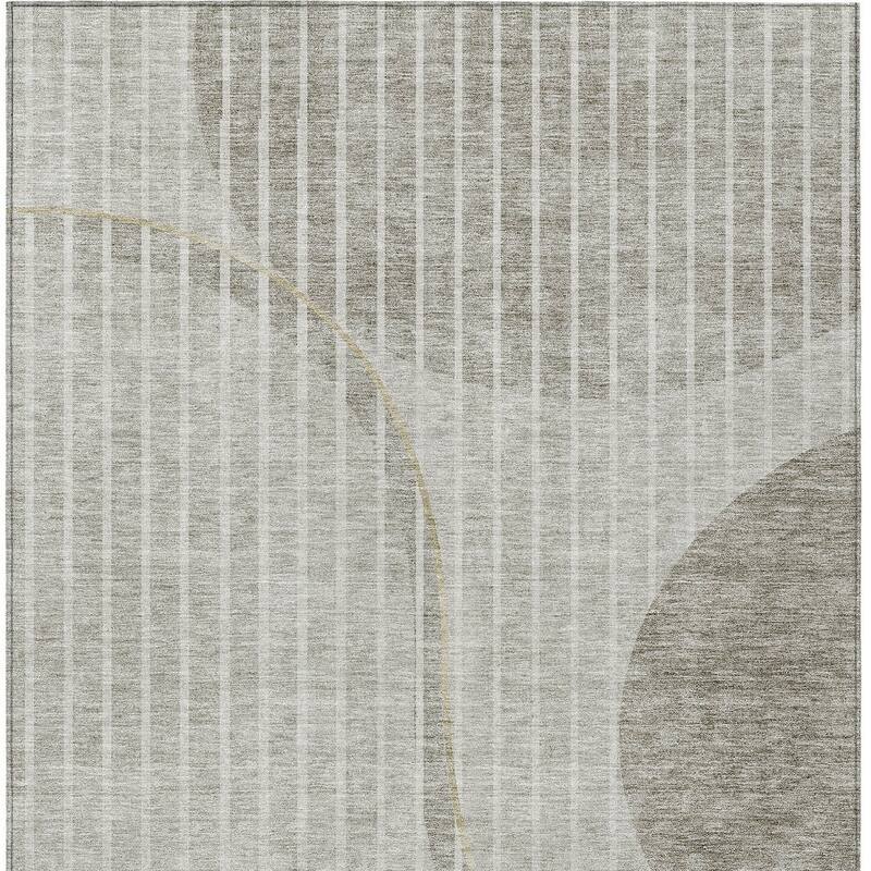 HomeRoots Striped Transitional Rectangle Outdoor Rug