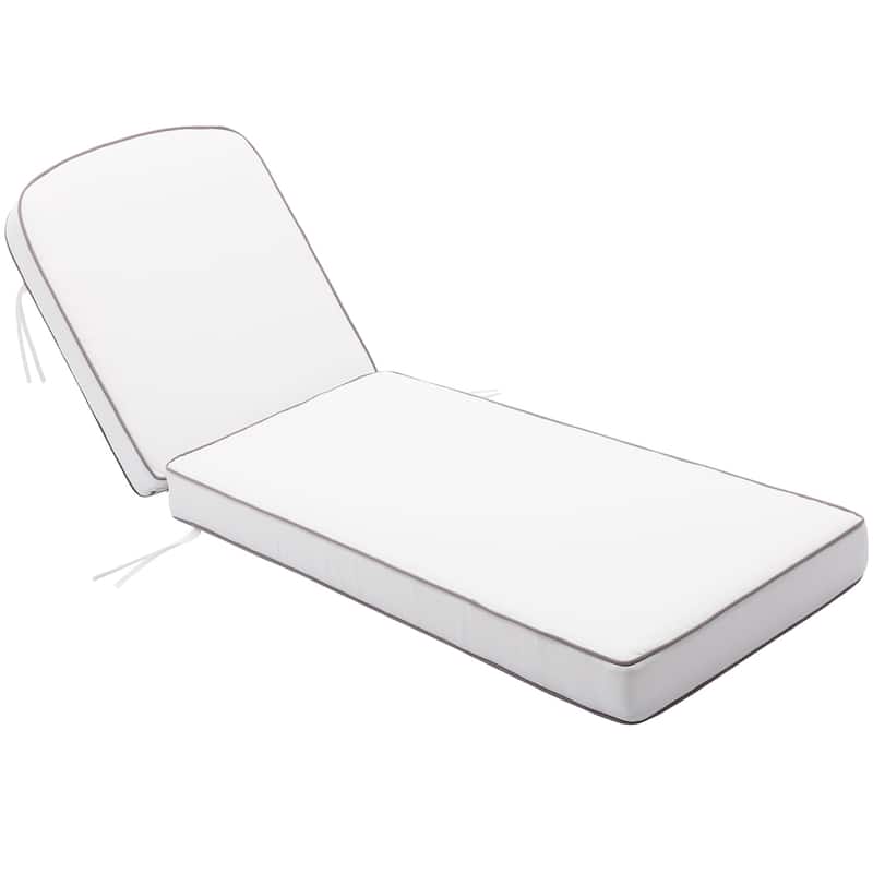 KINWELL Set of 2 Extra Thick Outdoor Chaise Lounge Cushions (5-inch Thick)