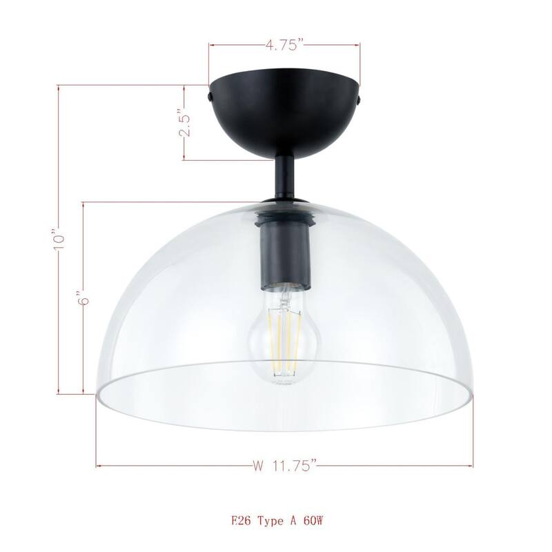 Greenly Semi-Flush Mount, Black