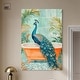 preview thumbnail 8 of 15, Elegant Peacock Bath Canvas Jungle Bathroom Art by Art Remedy