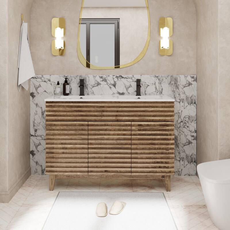 Bathroom Vanity Set W/Drop in Sink Faucet Cabinet Combo